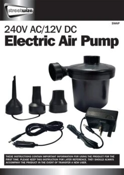 Streetwize Electric Air Pump 240/12 Volt SWAP -Kamp Camping Shop image 3